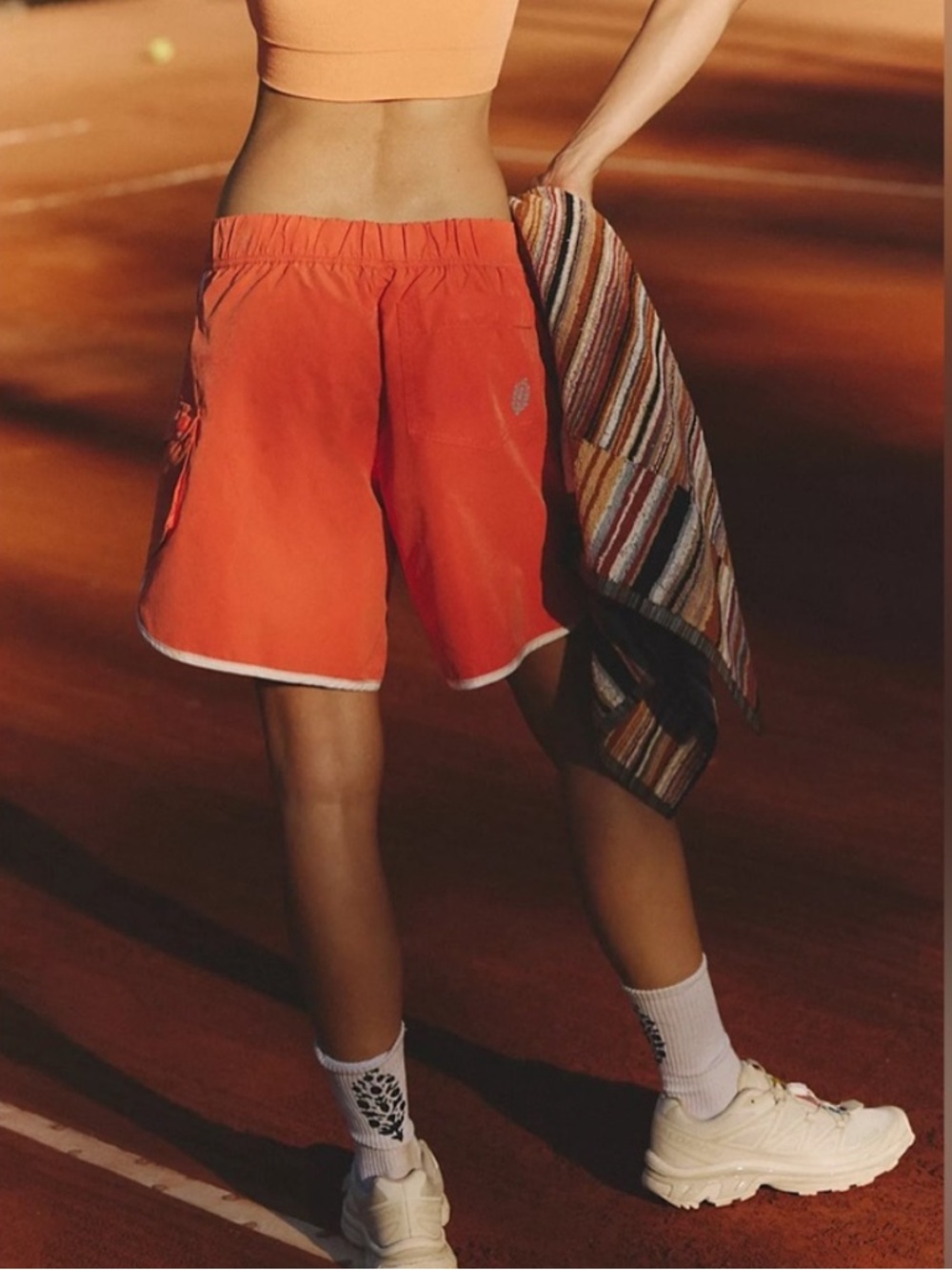 FREE PEOPLE Crystal Waters Board Shorts in Scarlet Combo Sz M NWOT $78